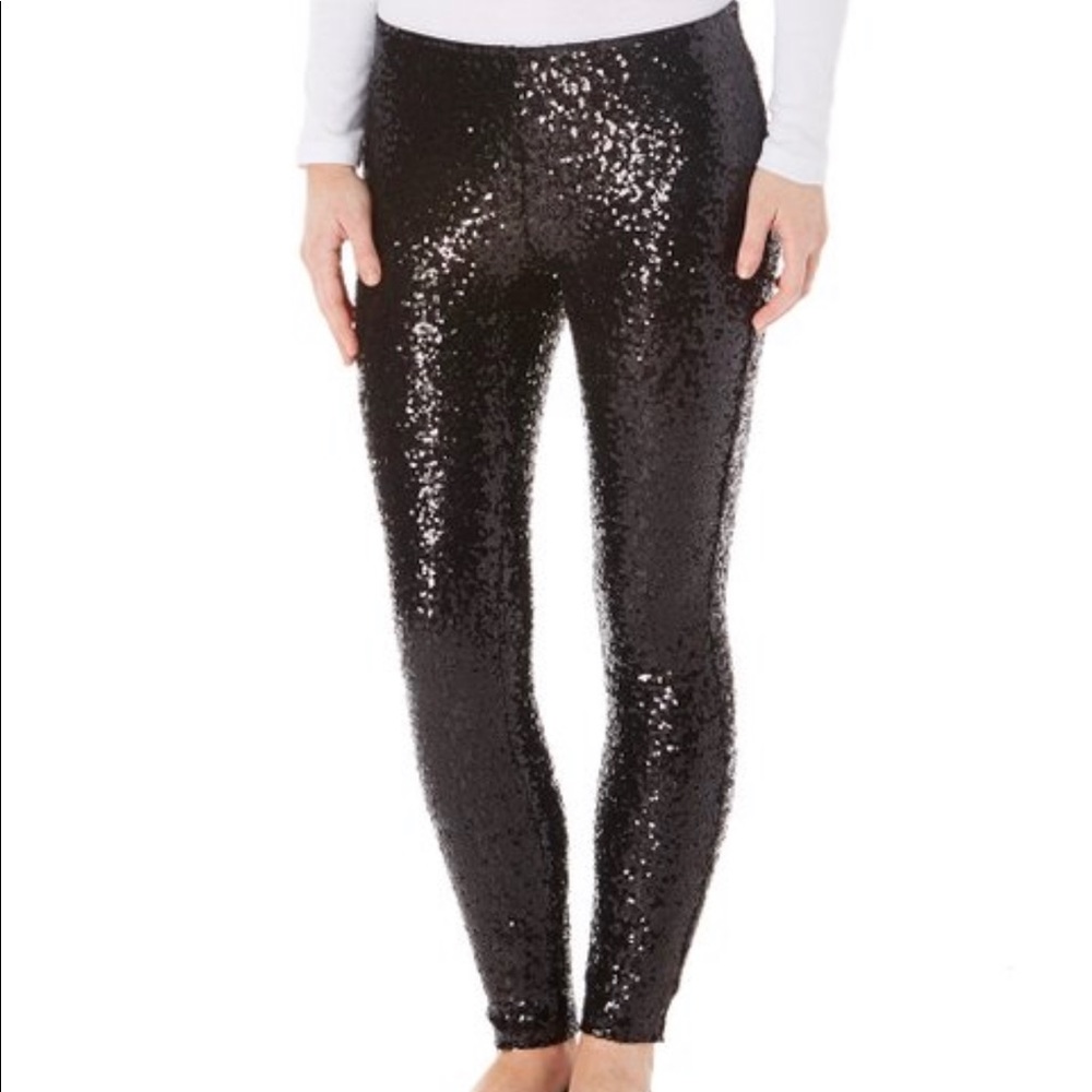 Black Sequin Leggings